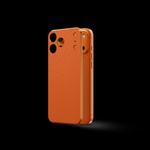 iPhone Case 17 / Magnetic Shield - Full-Grain Leather - Orange